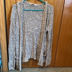 Mudd Women's Gray/Pink Knit Cardigan